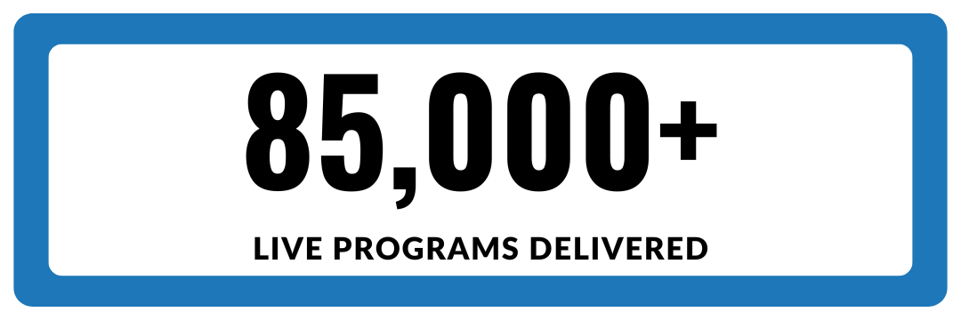 85,000 live programs delivered